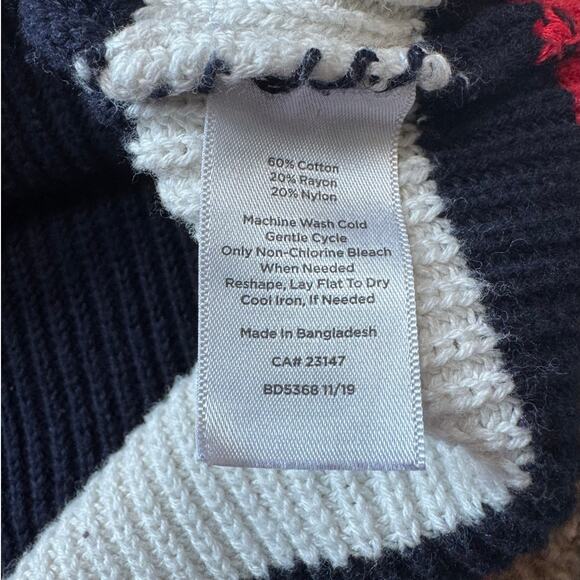 TALBOTS Blue Turtle neck sweater, Cotton Blend, colorful tunic style, Medium - Picture 8 of 8